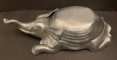 Wonderful Arthur Court Rare Large Aluminium Elephant Wine Cooler Centerpiece