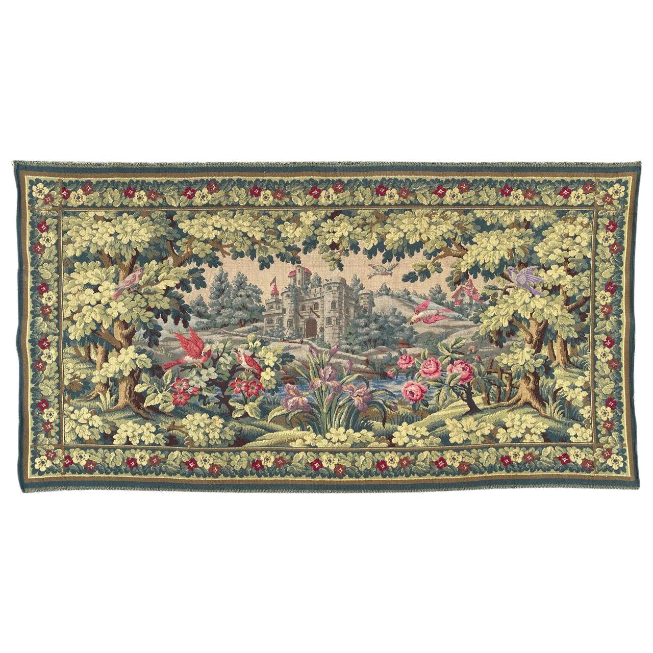 Wonderful Aubusson Style French Jaquar Tapestry For Sale