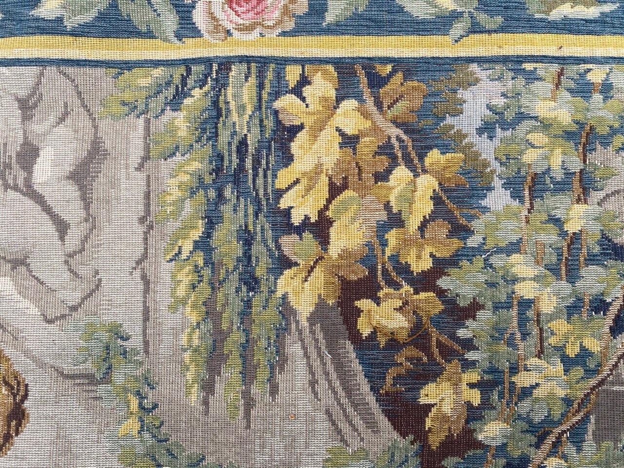 Wonderful Aubusson Style Gallant Scene French Jaquar Tapestry 10