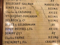 Wonderful Authentic French Restaurant Sign with List of Champagnes
