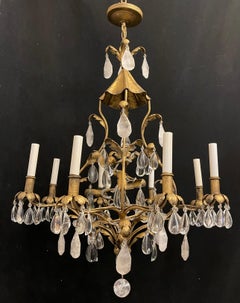 Maravillosa Pagoda Baguès Dorada Chinoiserie Cristal de Roca Araña Vintage