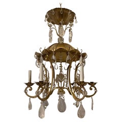 Wonderful Baguès Gold Gilt Pagoda Chinoiserie Rock Crystal Vintage Chandelier