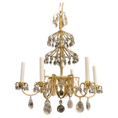 Meraviglioso lampadario Baguès Rock Crystal Pagoda Chinoiserie Gold Gilt