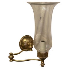 Wonderful Baguès Vaughan Empire Bronze Swing Arm Hurricane Sconce Wall Lamp