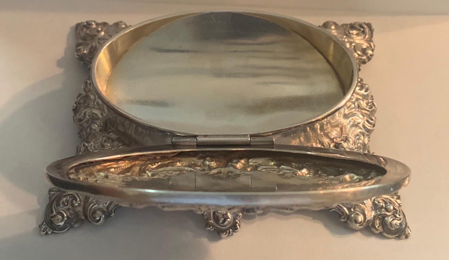 North American Wonderful Bailey Banks Biddle Company Sterling Oval Jewelry Keepsake Footed Box For Sale