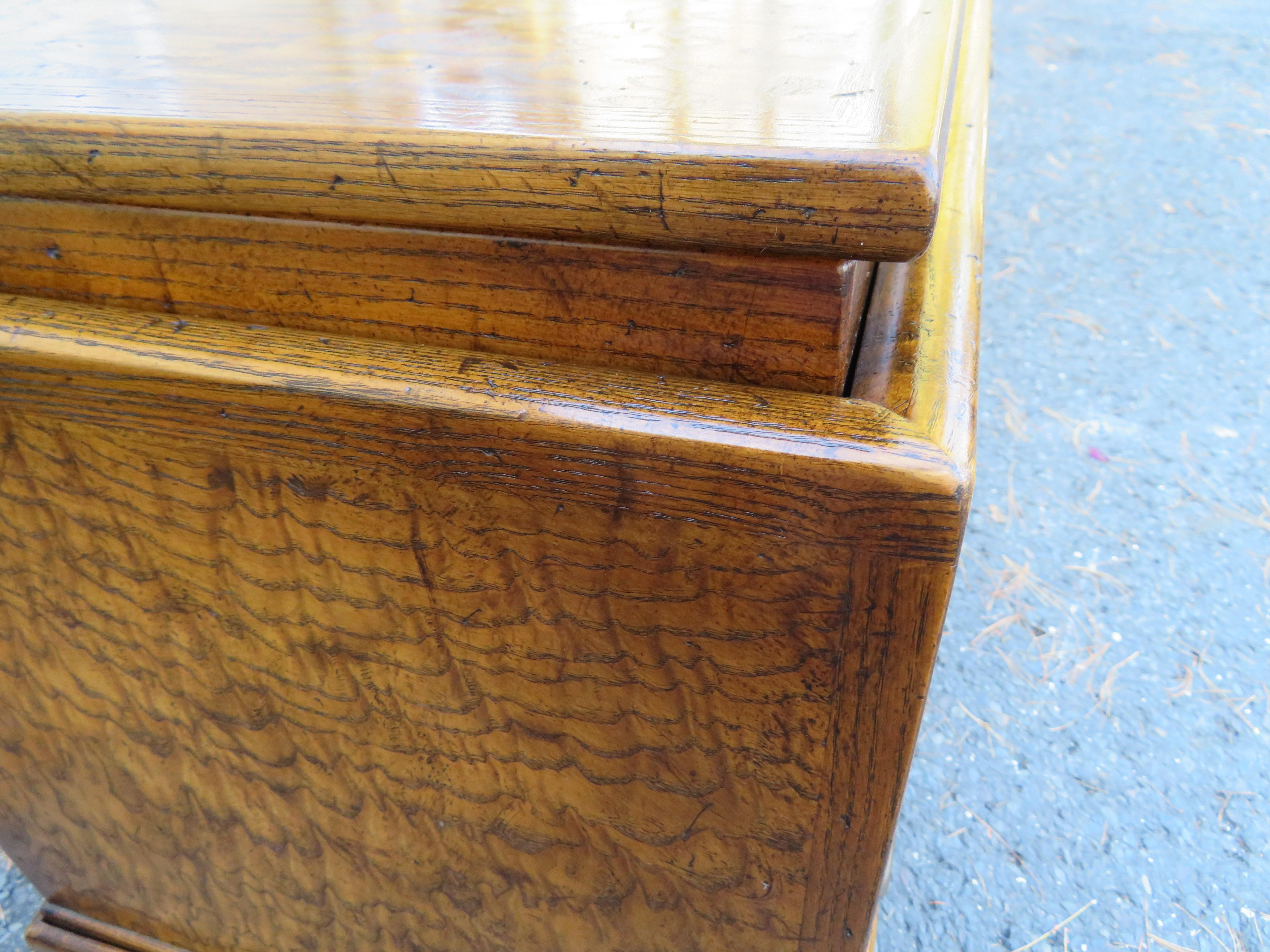 Brass Wonderful Beacon Hill Burl Wood Planter Table Mid-Century Modern For Sale