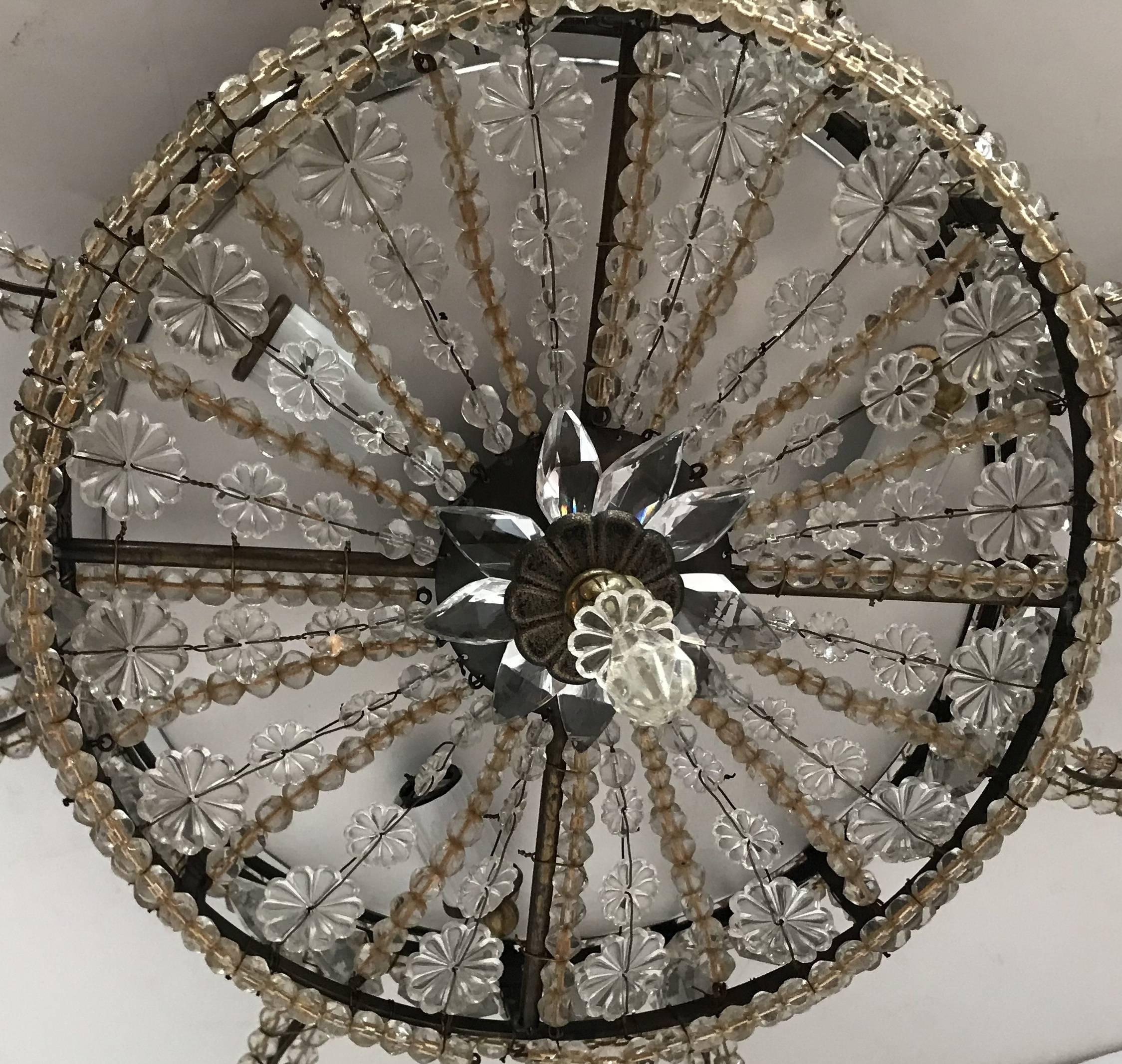 beaded flush mount light fixture