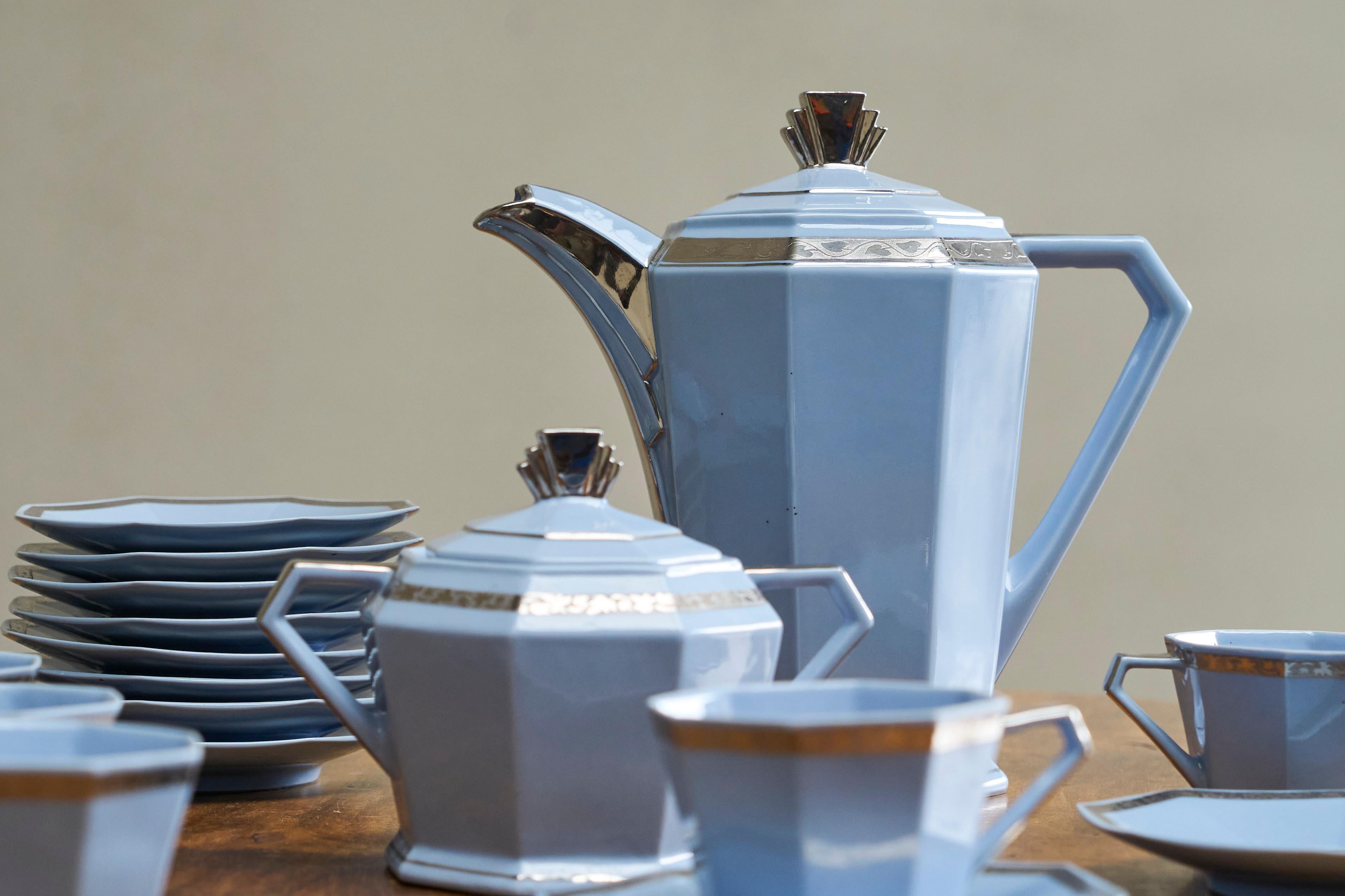 Merveilleux service à café belge Art Déco 1930 en vente 2
