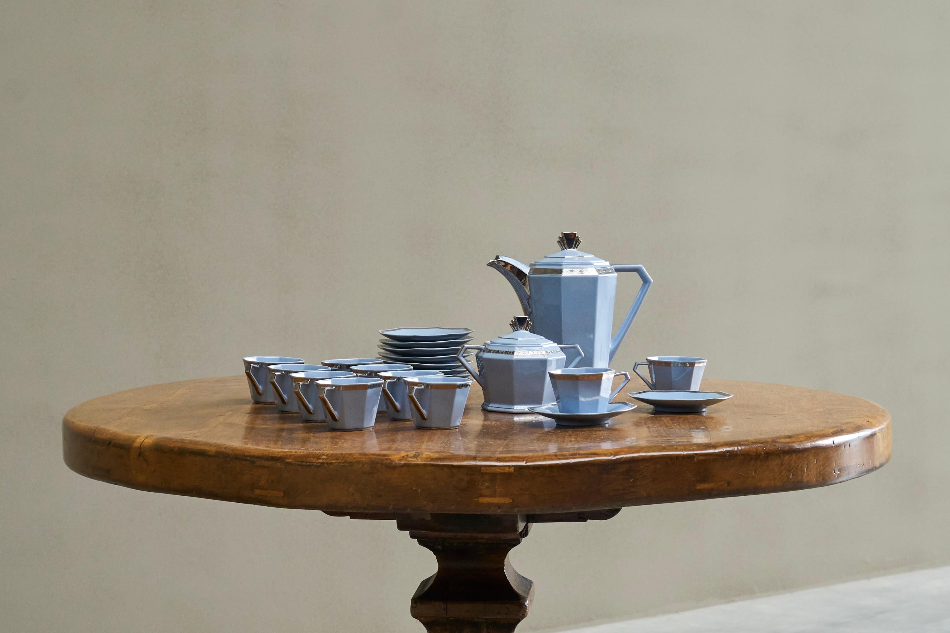 Merveilleux service à café belge Art Déco 1930 en vente 4