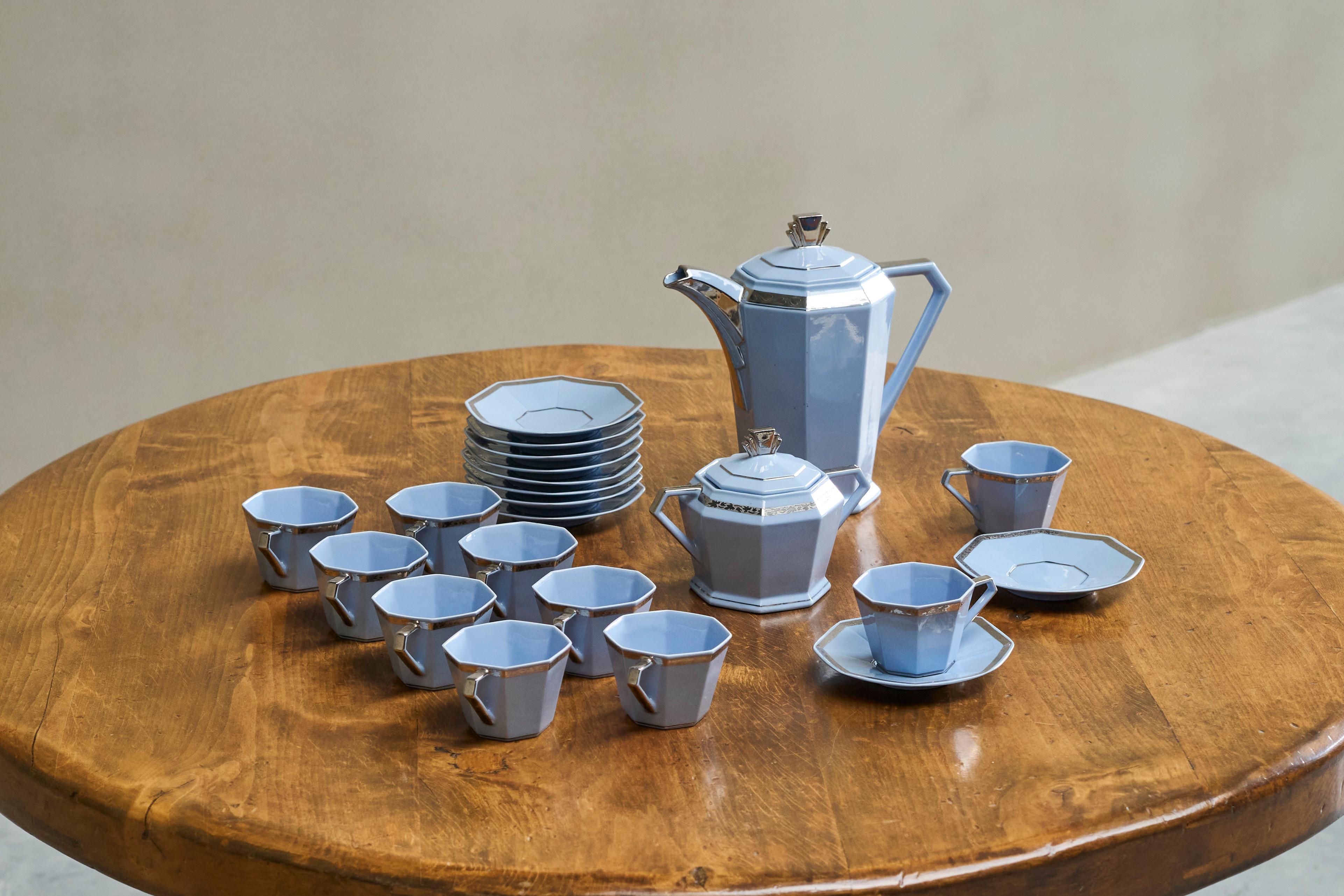 Merveilleux service à café belge Art Déco 1930 en vente 6