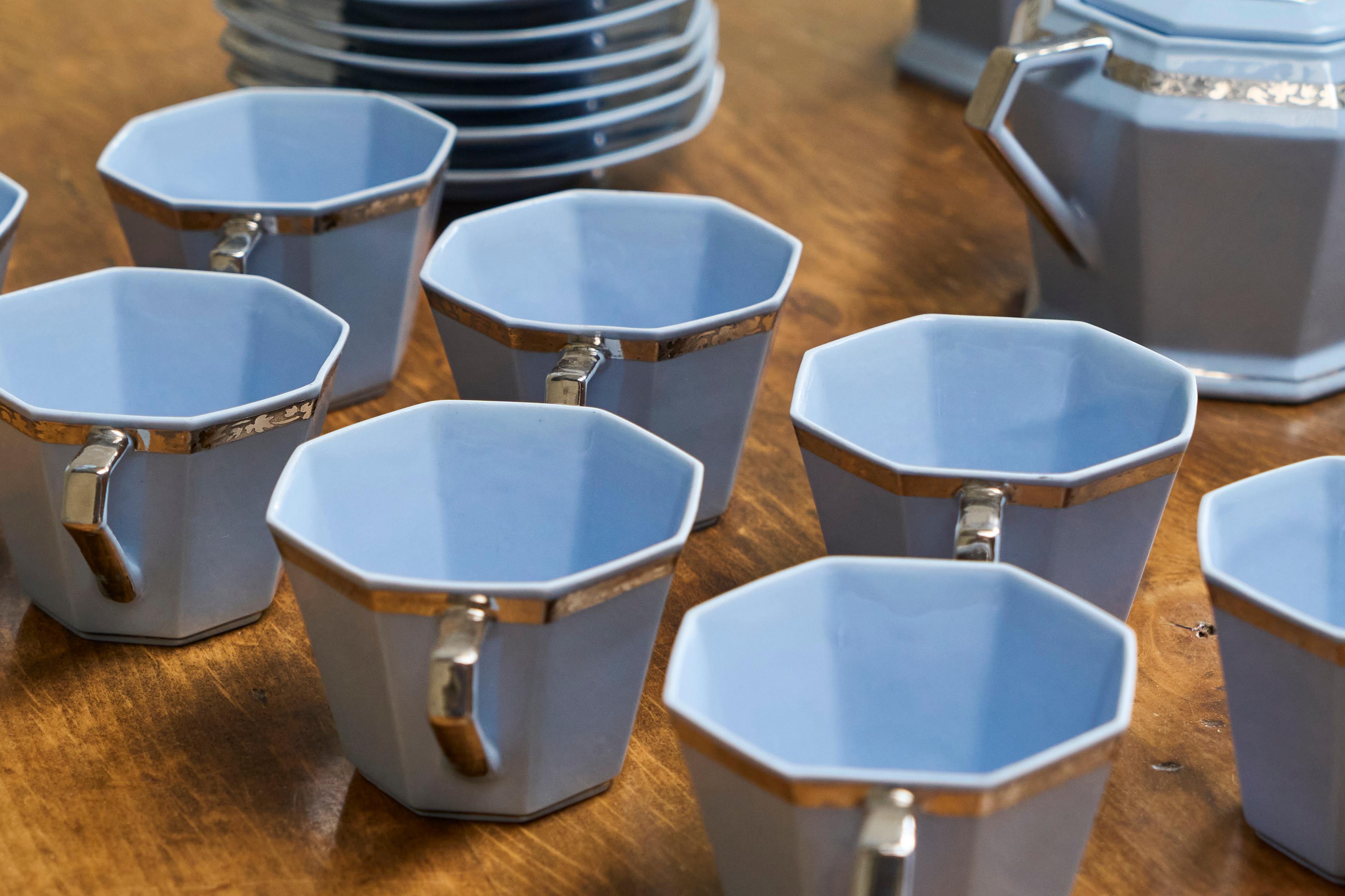 Merveilleux service à café belge Art Déco 1930 en vente 8