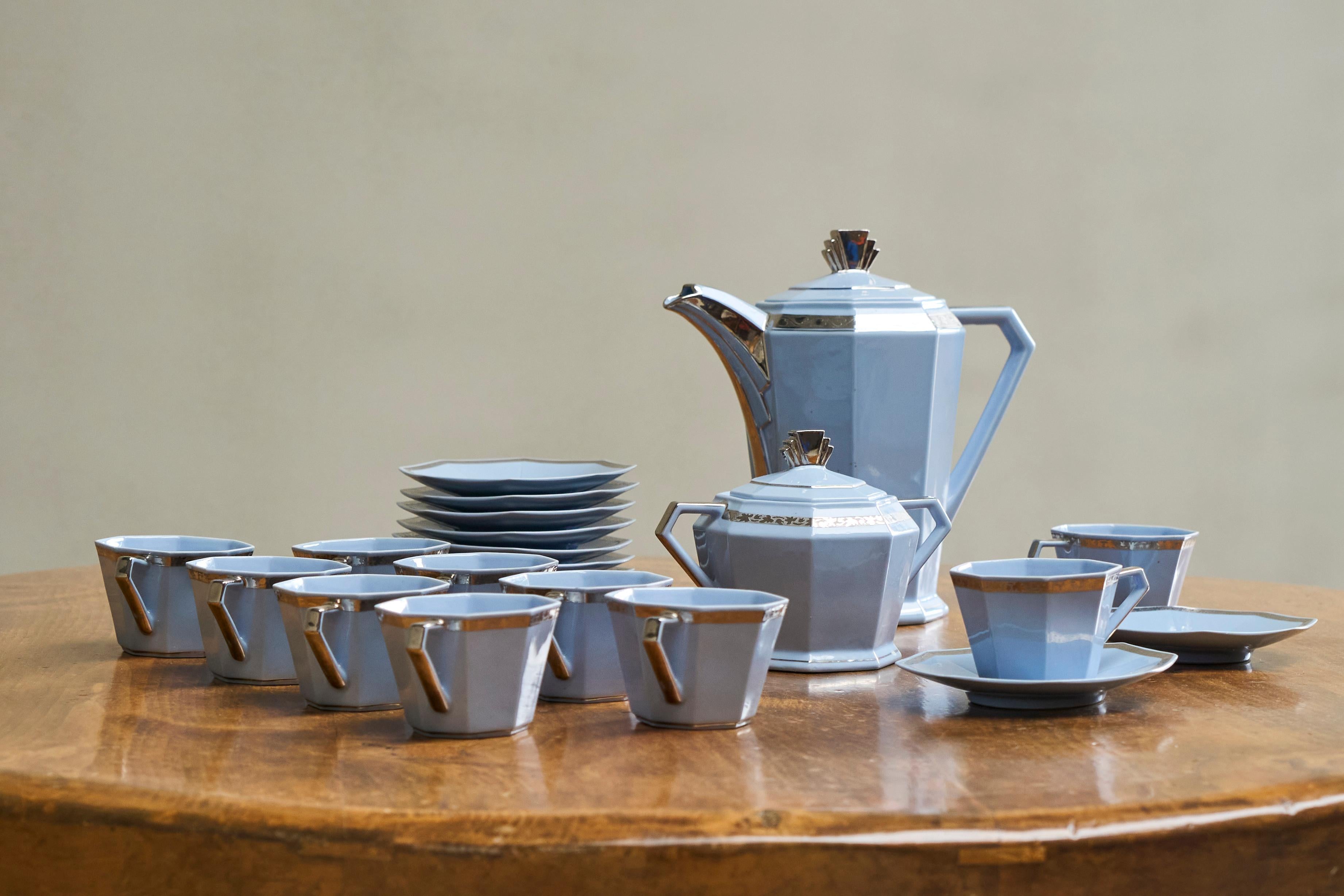 Merveilleux service à café belge Art Déco 1930 en vente 10