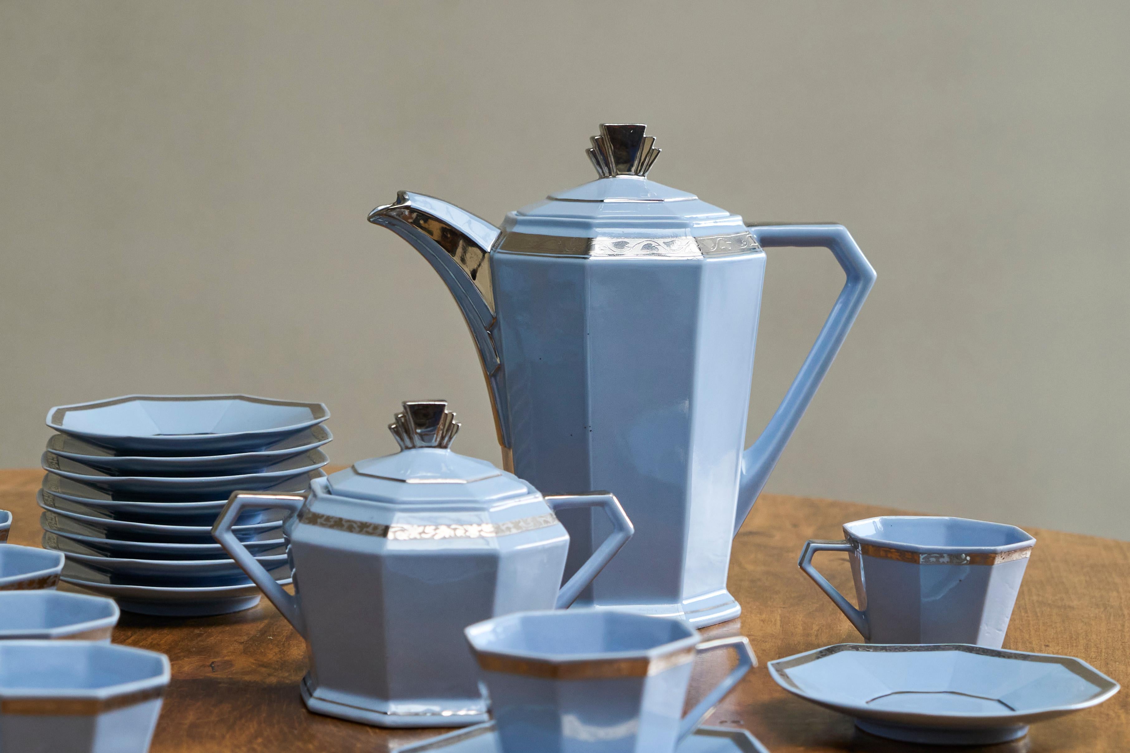 Art déco Merveilleux service à café belge Art Déco 1930 en vente