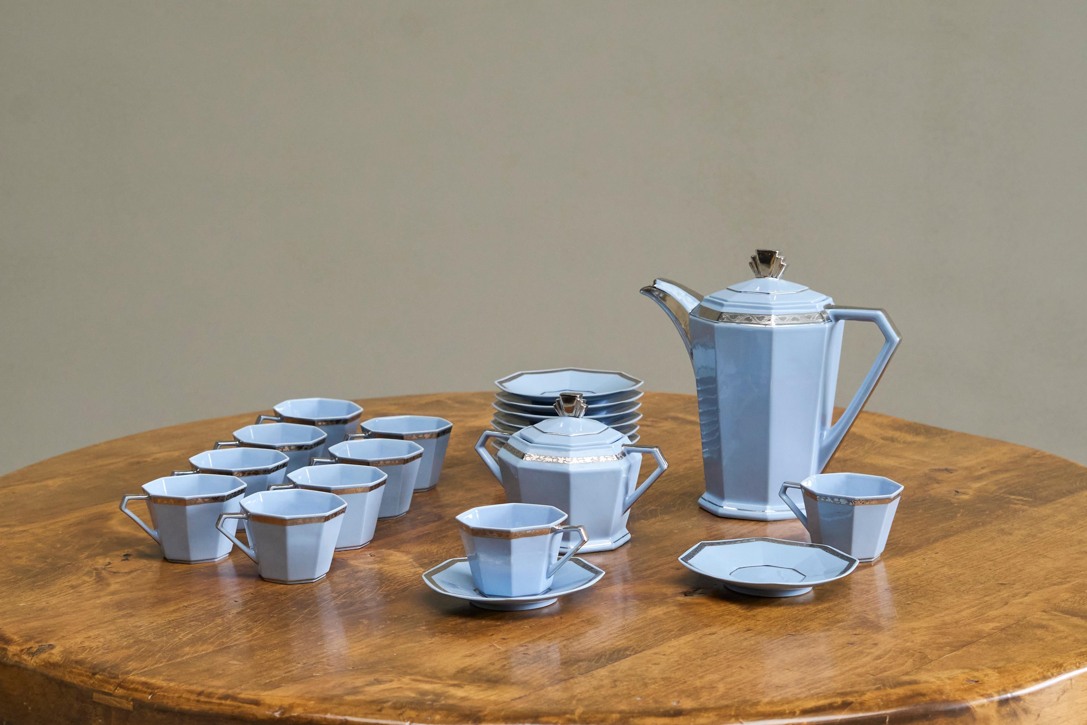 Belge Merveilleux service à café belge Art Déco 1930 en vente
