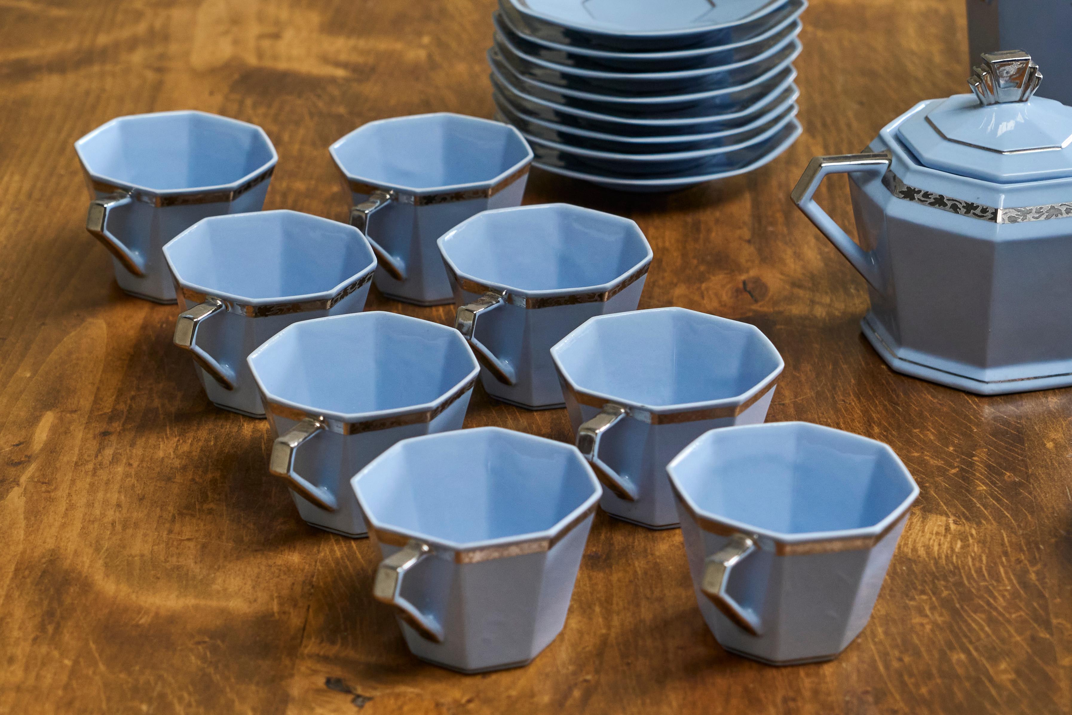 20ième siècle Merveilleux service à café belge Art Déco 1930 en vente