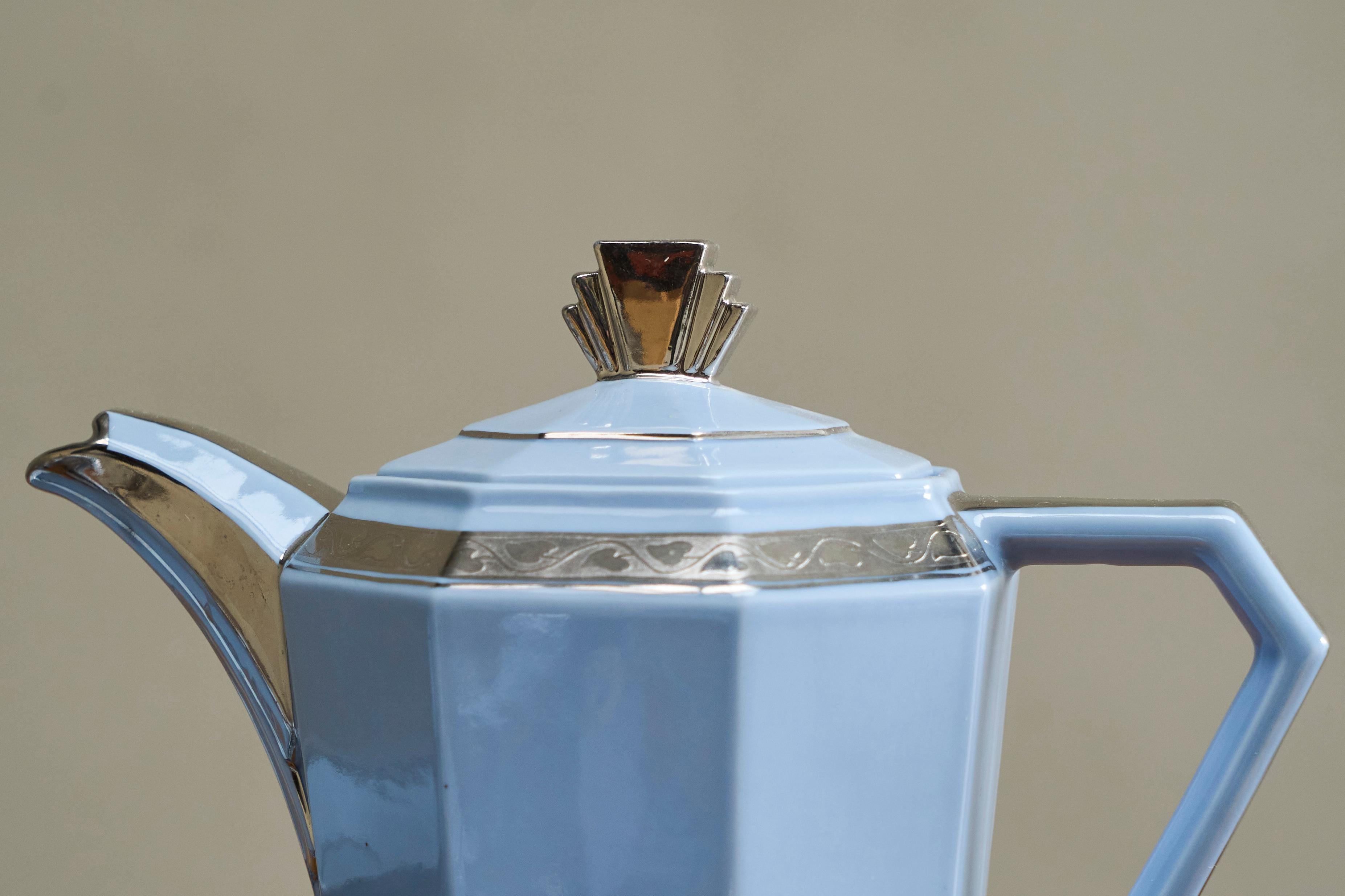 Porcelaine Merveilleux service à café belge Art Déco 1930 en vente