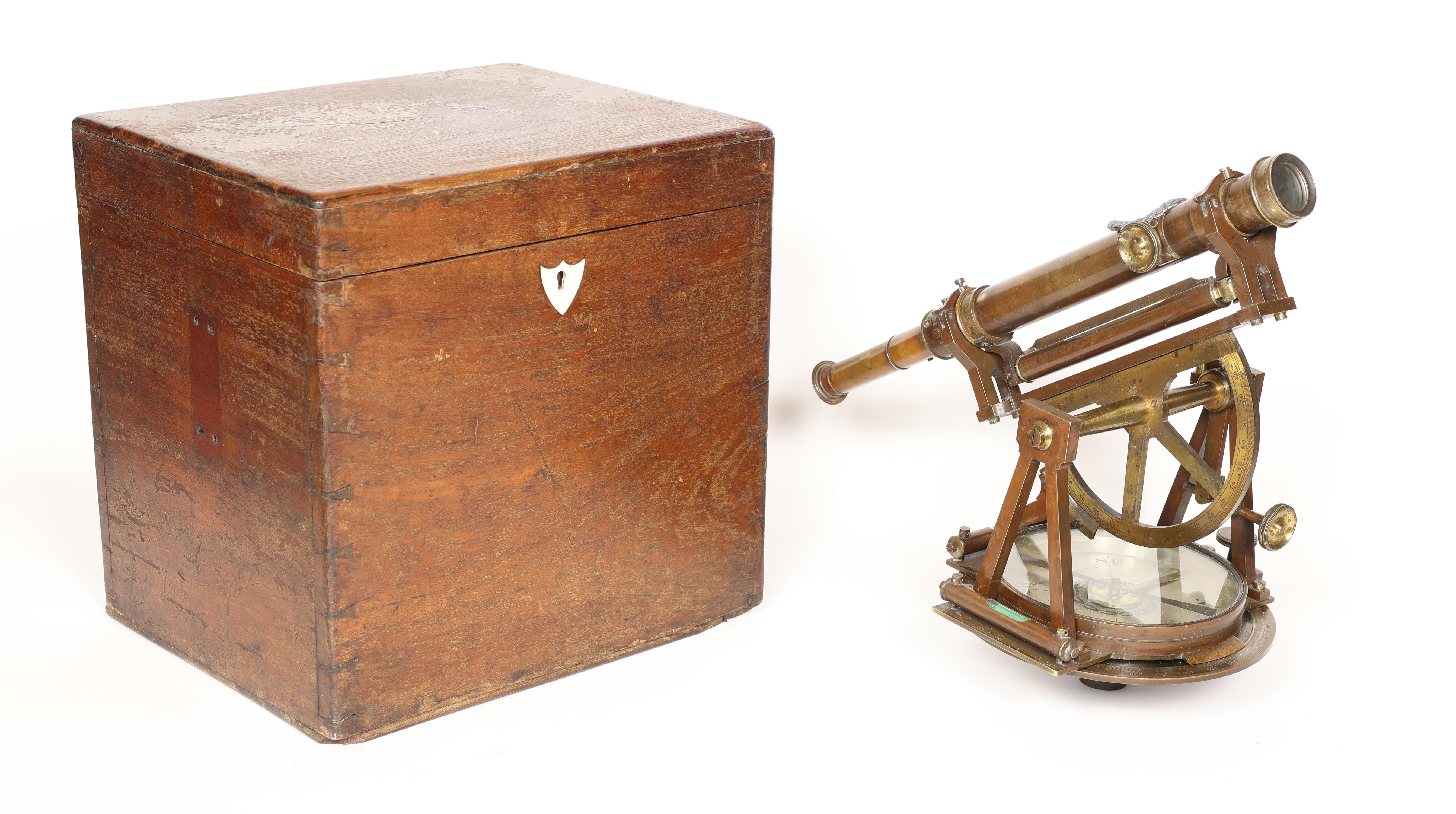Wonderful Benjamin Pike & Sons (New York) Circa 1850 Theodolite In Good Condition For Sale In Placerville, CA