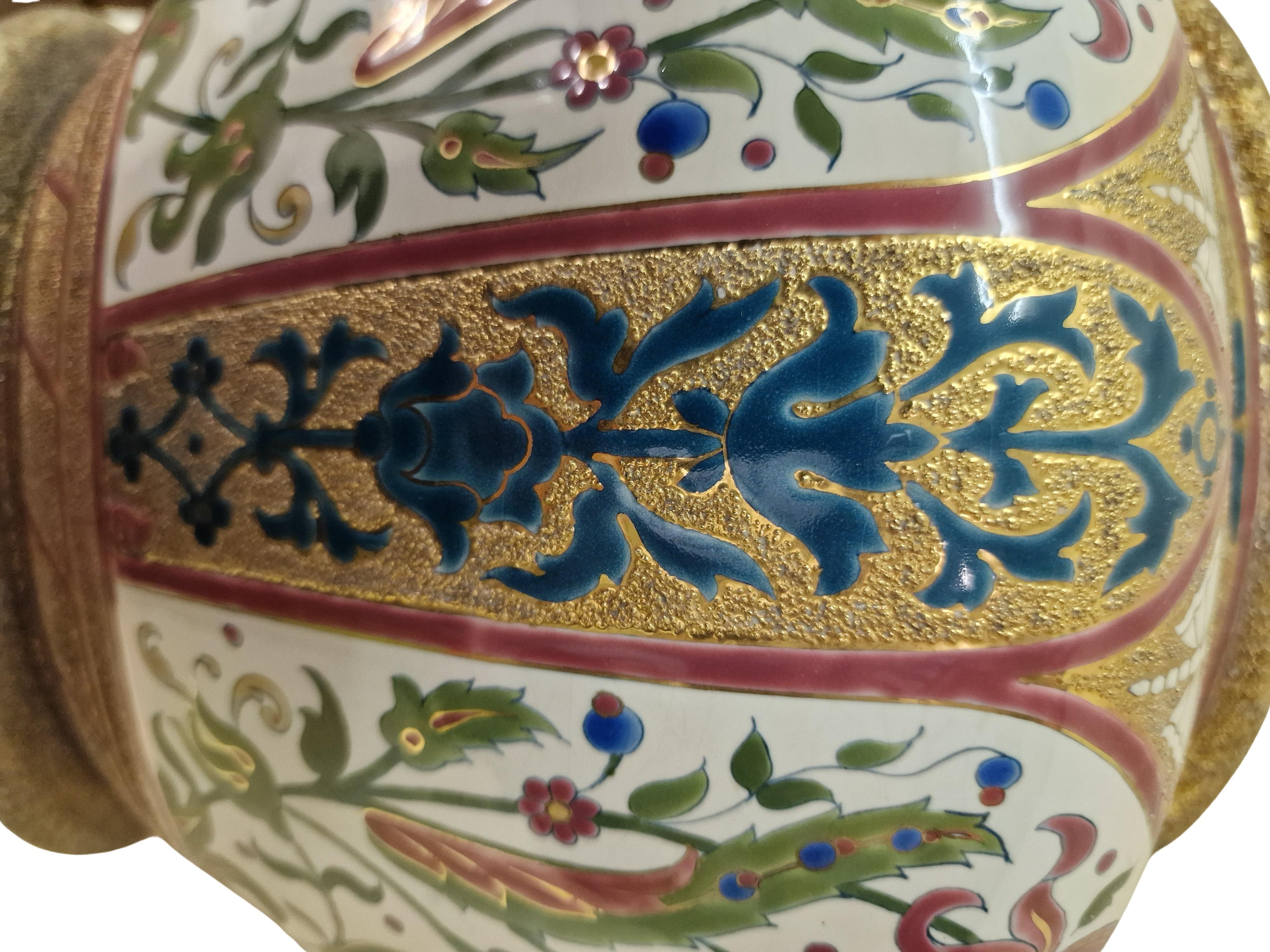 Hand-Painted Big flower pot planter cachepot jardiniere Jugendstil Art Nouveau Workshop Znaim