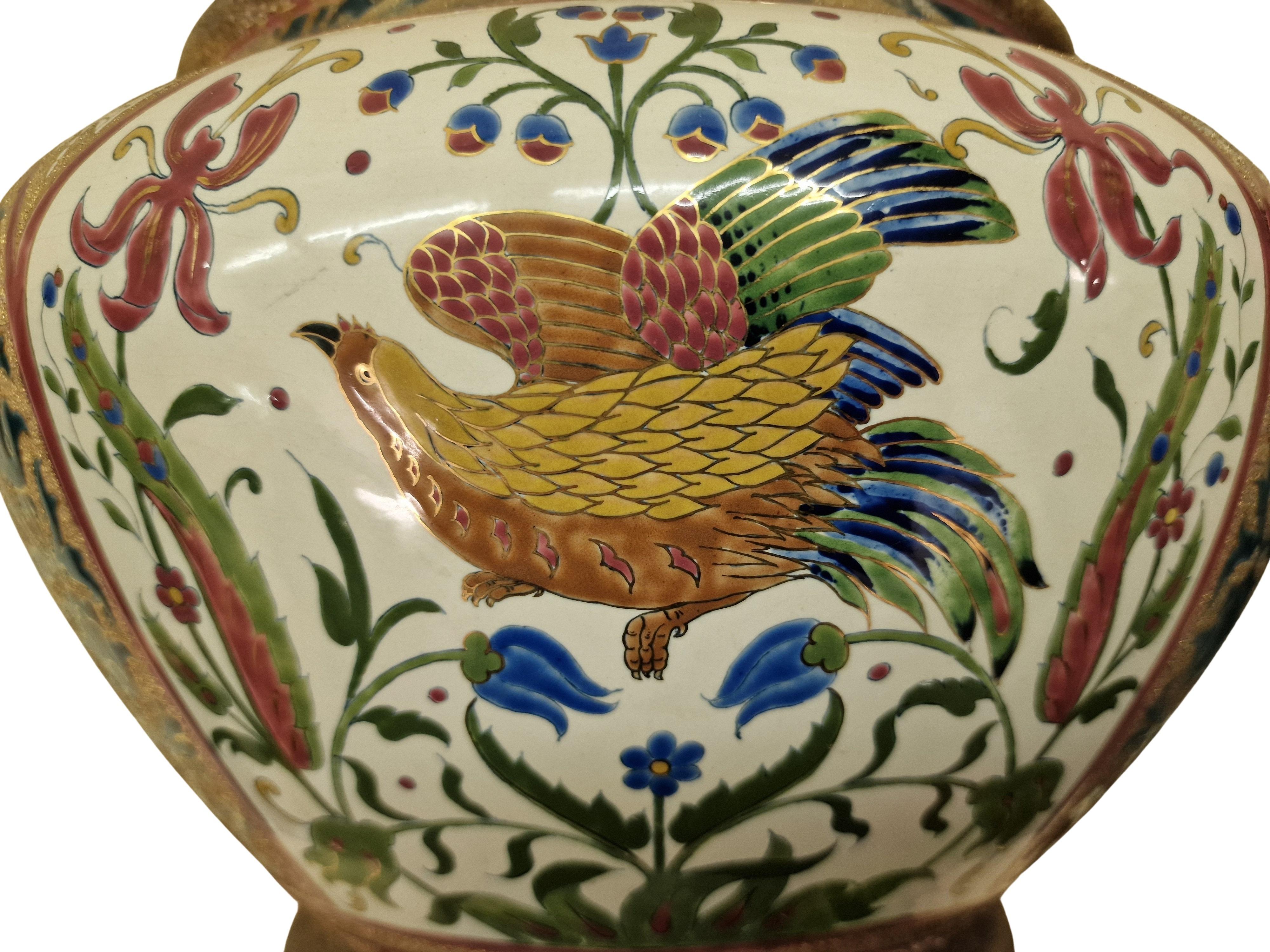 Late 19th Century Big flower pot planter cachepot jardiniere Jugendstil Art Nouveau Workshop Znaim