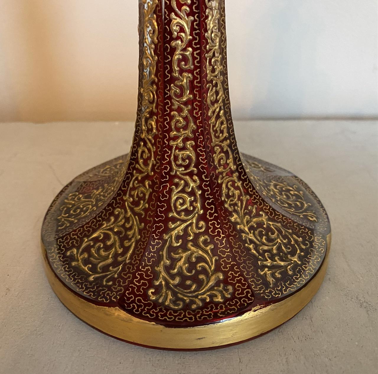 Czech Wonderful Bohemian Ruby Glass Vase For Sale