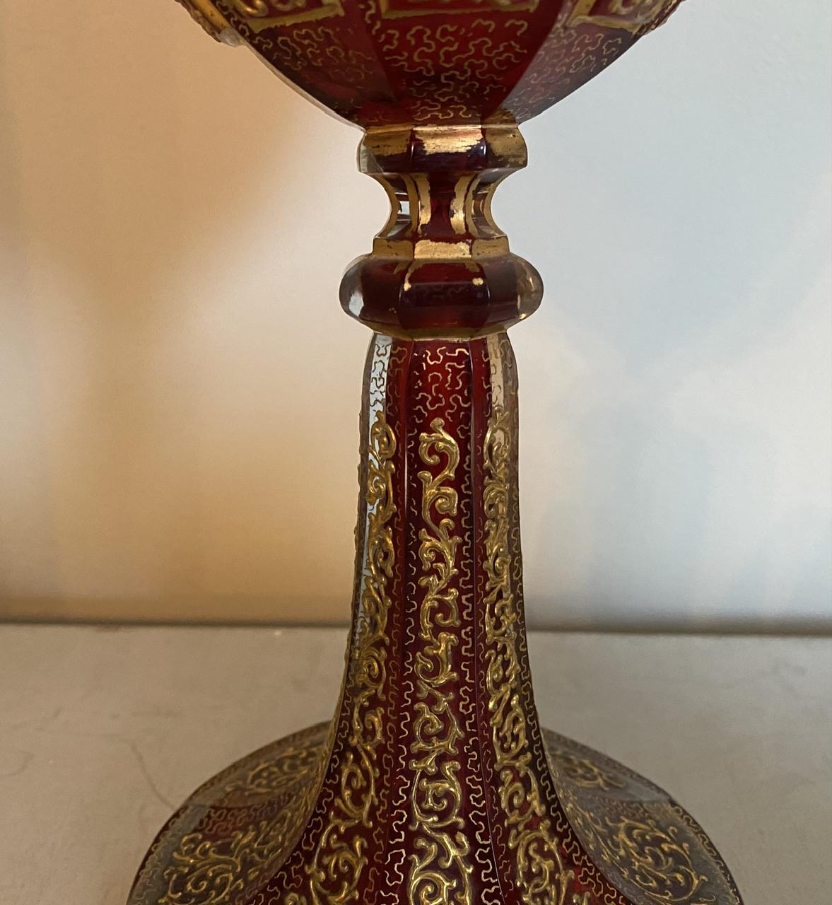 Wonderful Bohemian Ruby Glass Vase In Good Condition For Sale In Seaford, GB