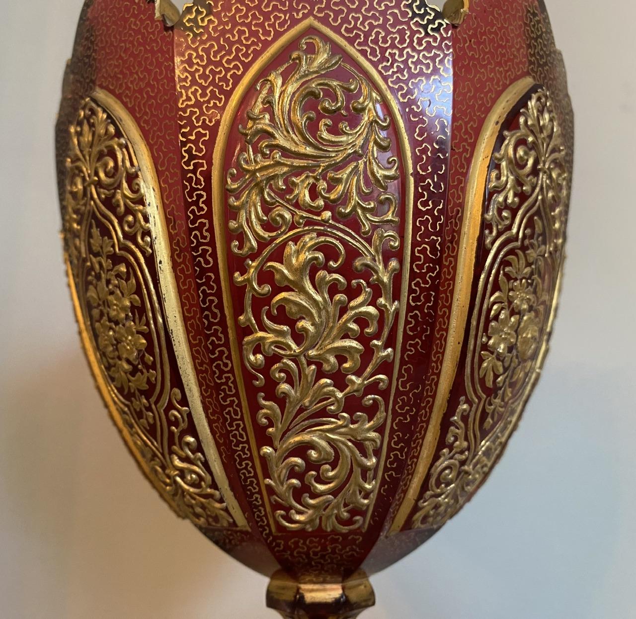 19th Century Wonderful Bohemian Ruby Glass Vase For Sale