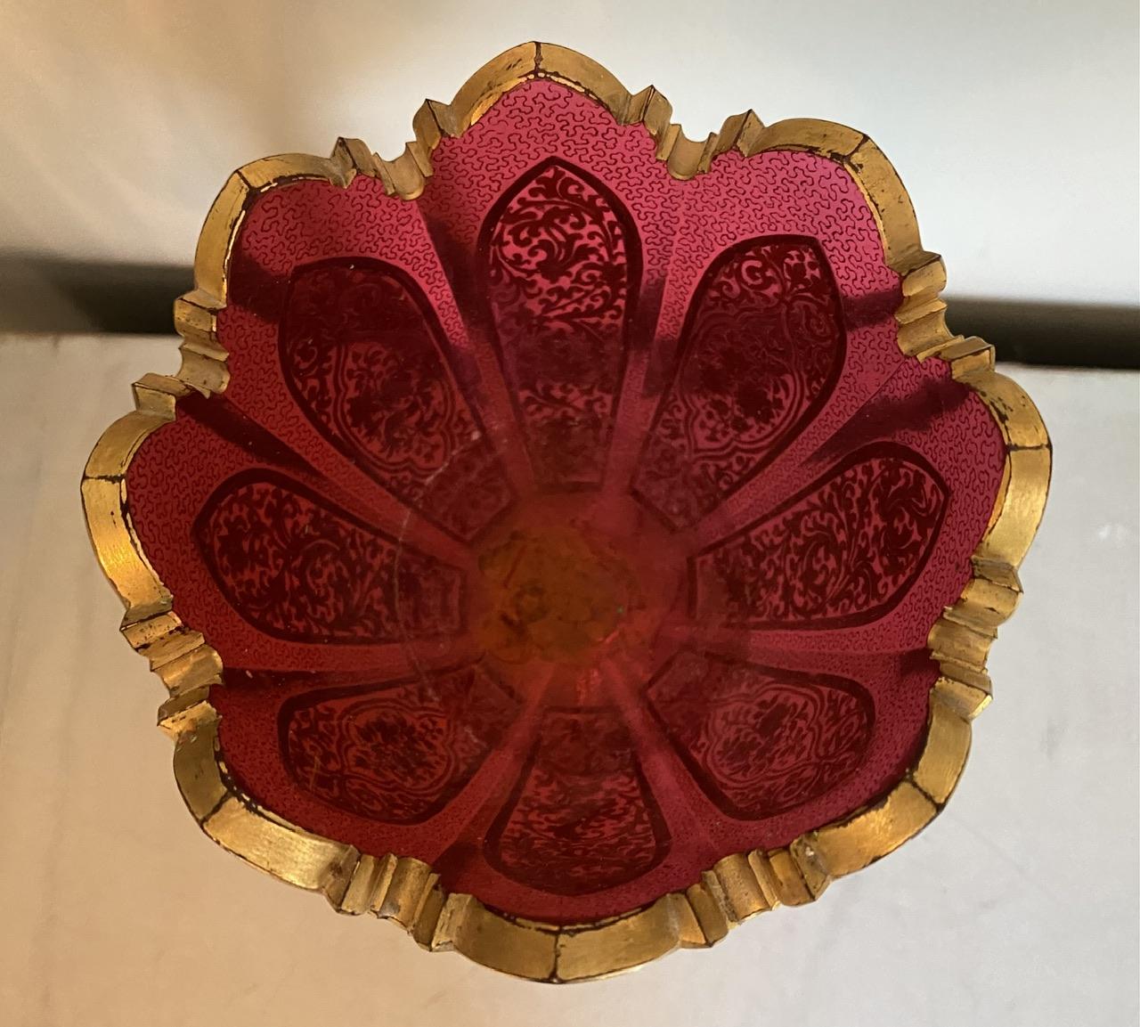 Wonderful Bohemian Ruby Glass Vase For Sale 1
