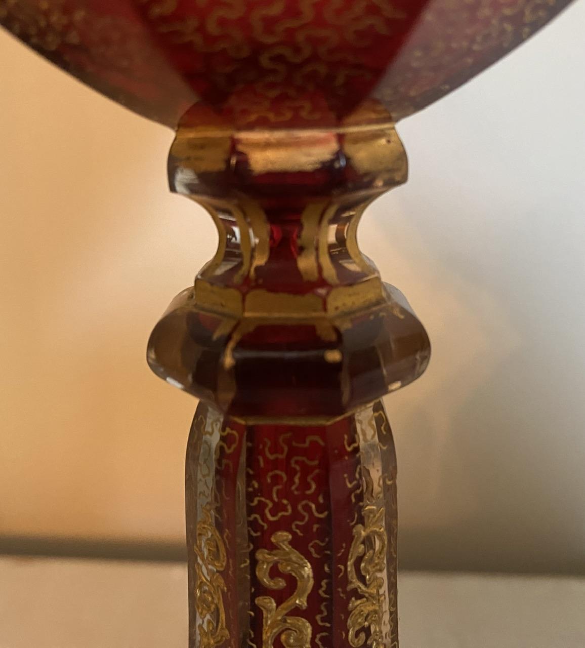 Wonderful Bohemian Ruby Glass Vase For Sale 2