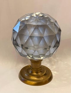 Wonderful Boule d'Escalier Bronze Faceted Cut Crystal Banister Newel Post Finial