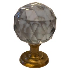 Wonderful Boule d'Escalier Bronze Faceted Cut Crystal Banister Newel Post Finial