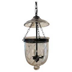 Wonderful Brass Blown Glass Star Bell Jar Lantern Vaughan Light Petite Fixture