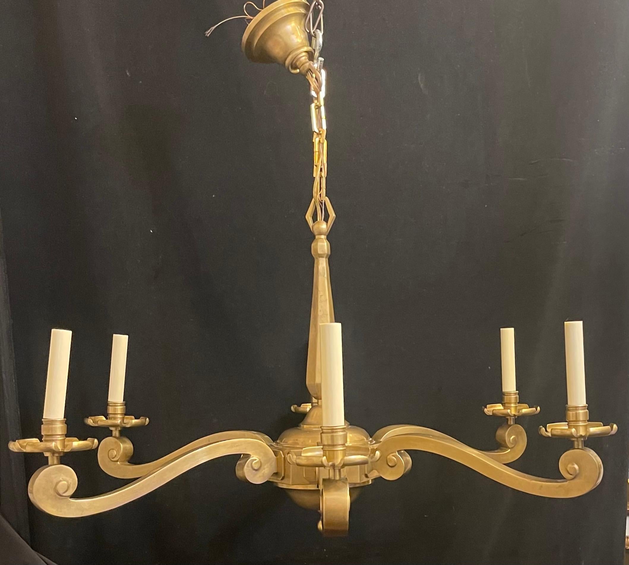 A Wonderful Brass / Bronze Large Visual Comfort Myrna Chandelier Designed By Alexa Hampton 
