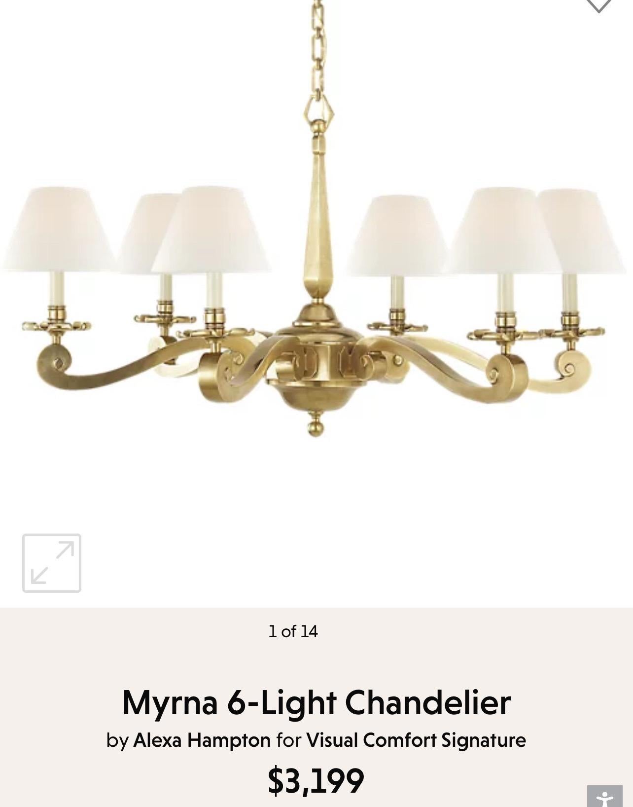 Wonderful Brass Bronze Large Visual Comfort Myrna Chandelier Alexa Hampton For Sale 2