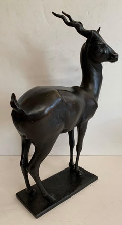 Wonderful Bronze Antelope Sculpture Signed Gorham Founders OGLM on Base