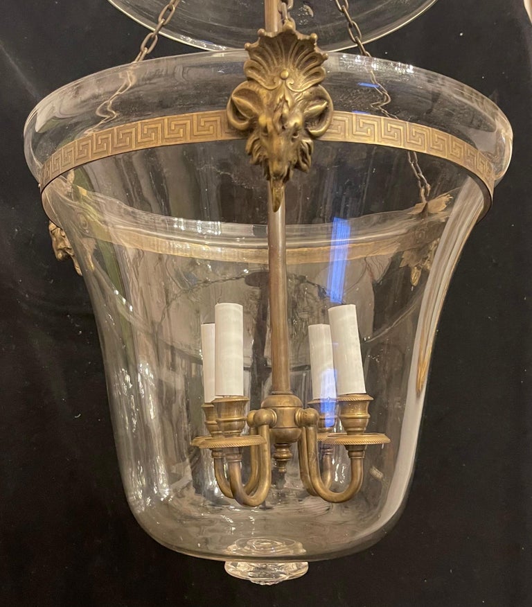 Wonderful Bronze Regency Empire Neoclassical Bell Jar Lantern ...