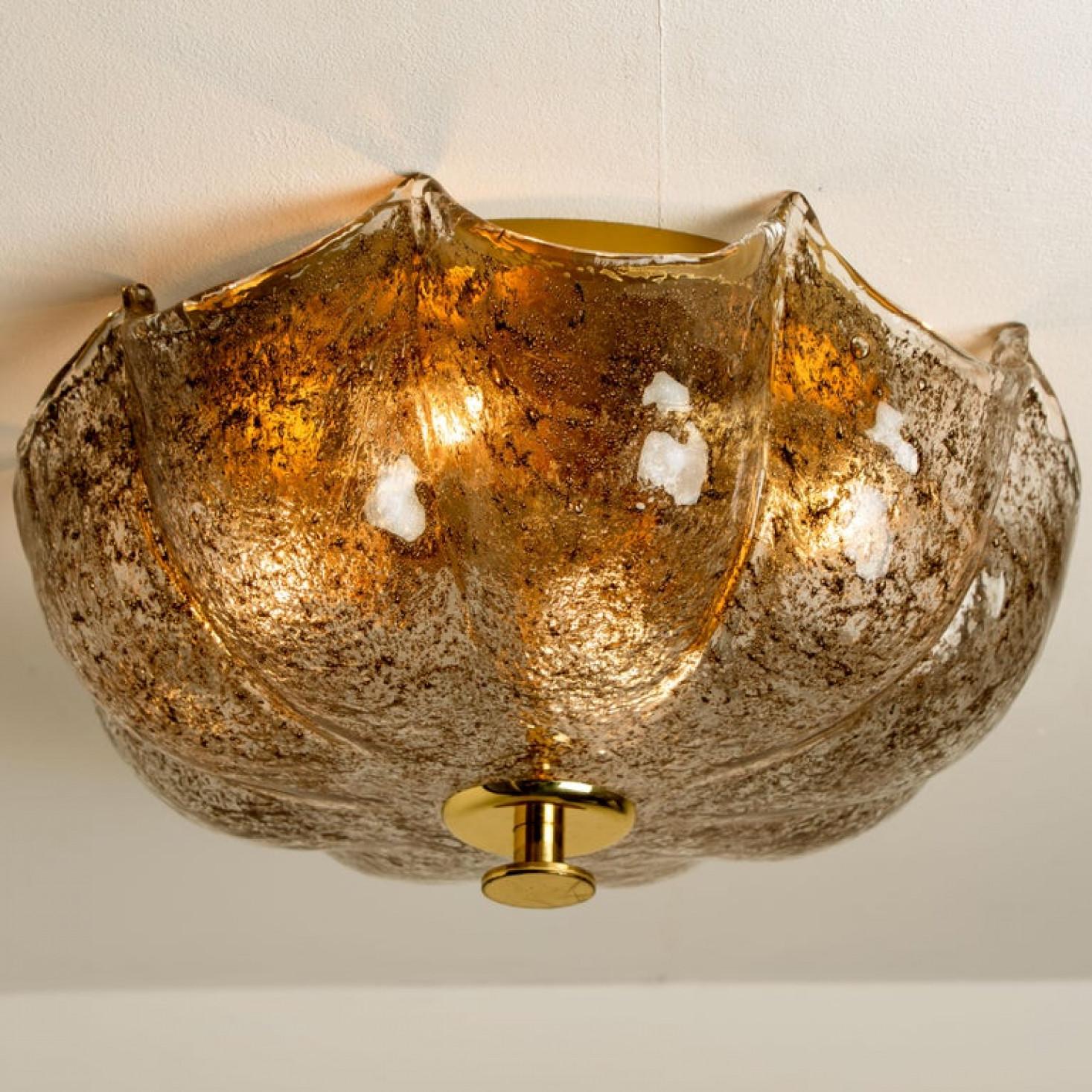Wonderful Brown and Clear Flush Mount, Germany, 1960 For Sale 5