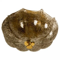 Wonderful Brown and Clear Flush Mount, Germany, 1960