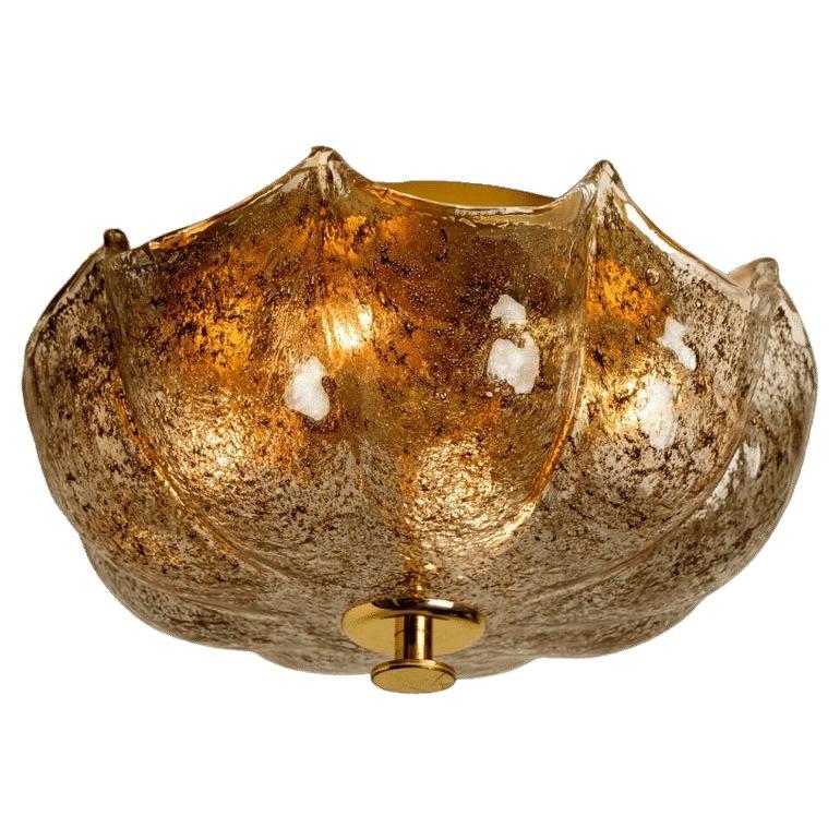 Wonderful Brown and Clear Flush Mount, Germany, 1960