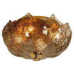 Wonderful Brown and Clear Flush Mount, Germany, 1960