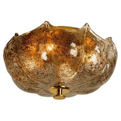 Wonderful Brown and Clear Flush Mount, Germany, 1960