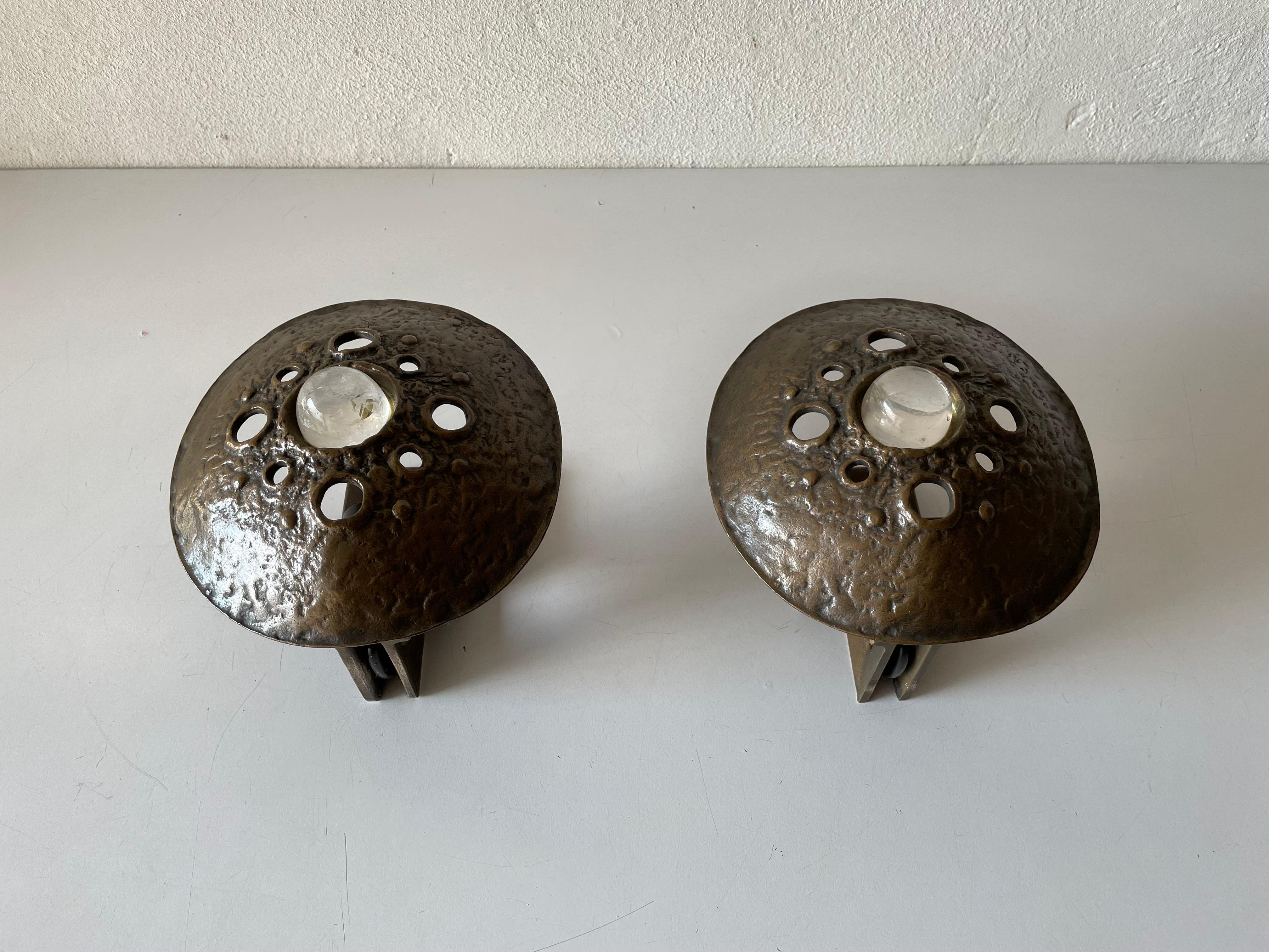Wonderful Brutalist Bronze Sconces, 1960s Germany For Sale 5