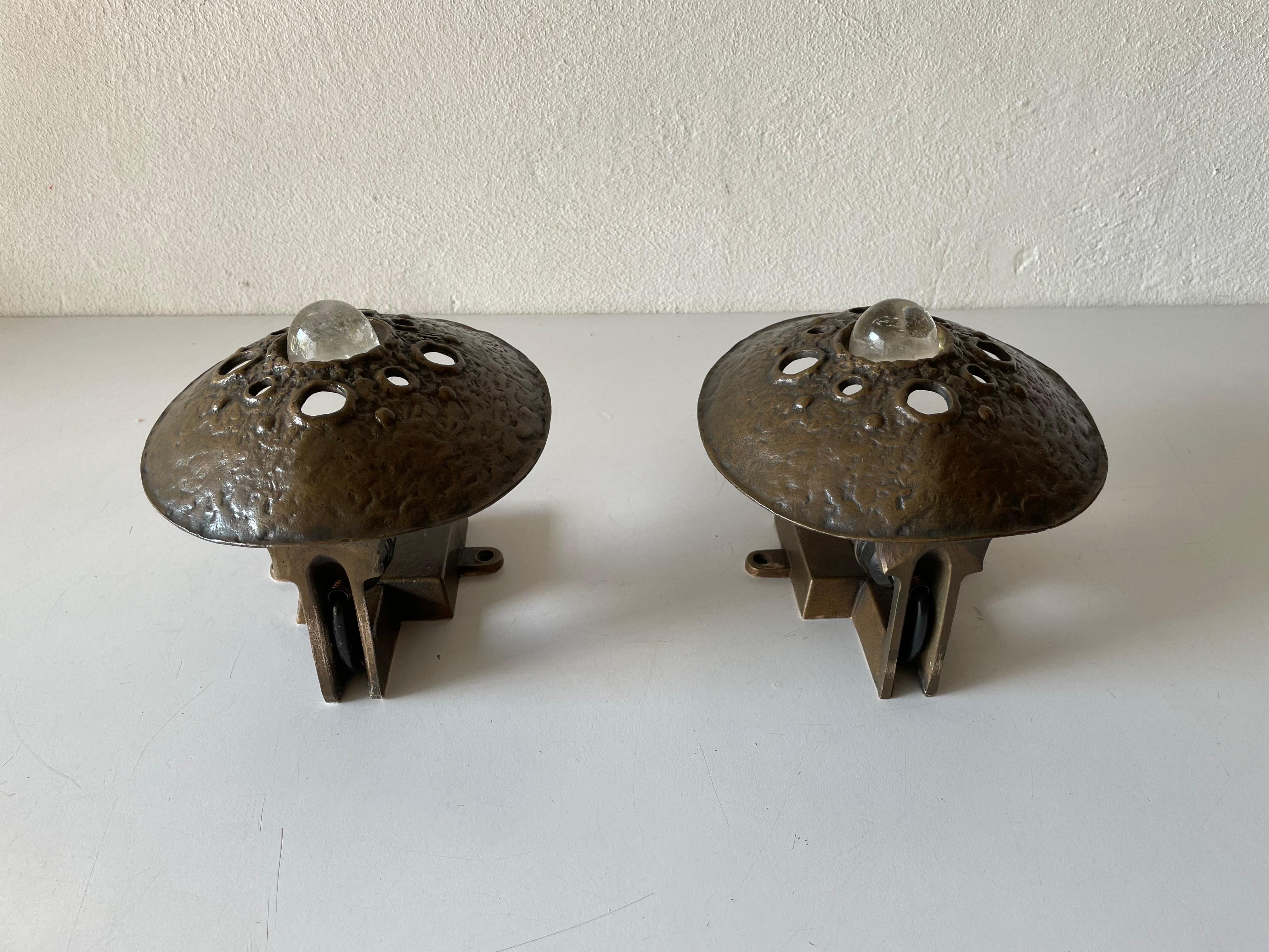 Wonderful Brutalist Bronze Sconces, 1960s Germany For Sale 4