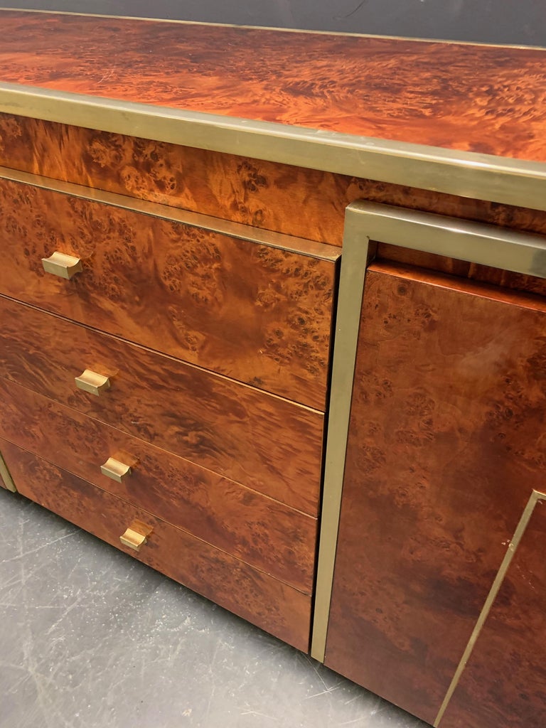 Wonderful Burl Wood Credenza by Jean Claude Mahey at 1stDibs
