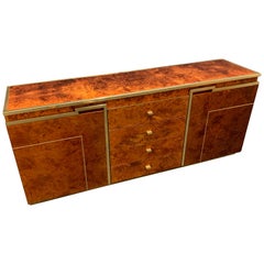 Wonderful Burl Wood Credenza by Jean Claude Mahey