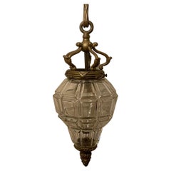 Wonderful Caldwell Bronze Tassel Beveled Panel Glass Lantern Fixture Pendent