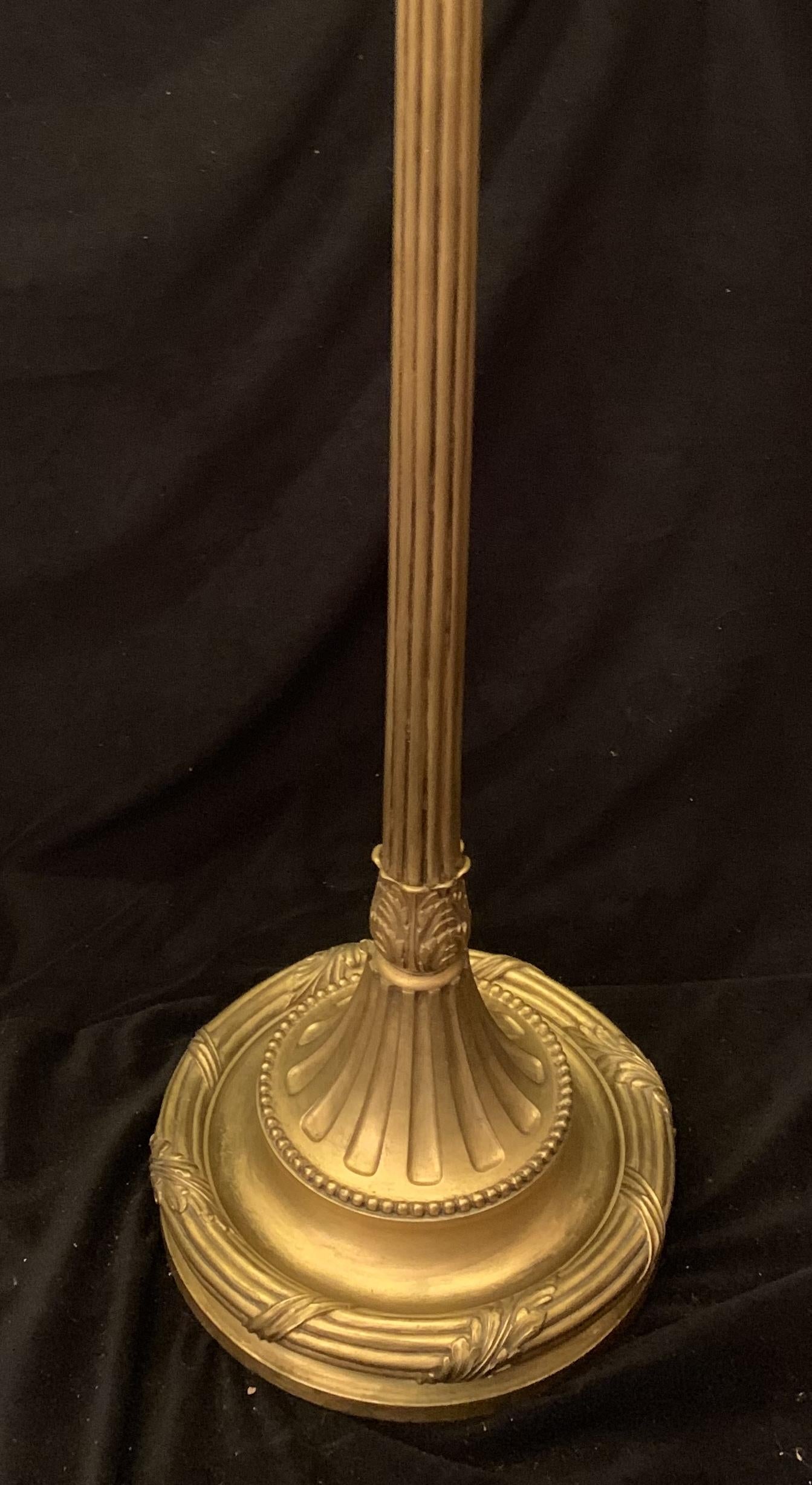 Wonderful Caldwell French Gilt Urn Form Filigree Regency Bronze Floor Lamp In Good Condition In Roslyn, NY