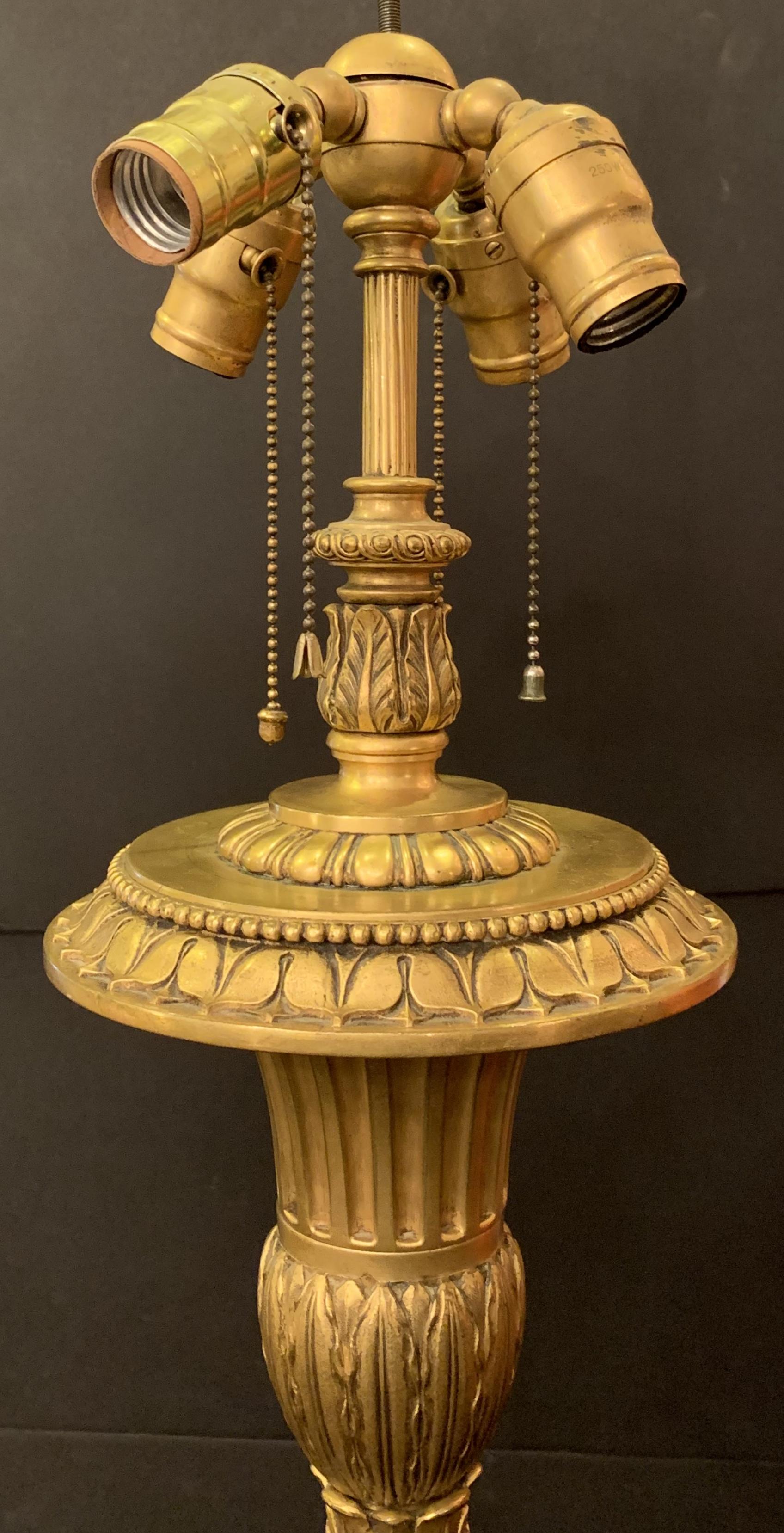 Wonderful Caldwell French Gilt Urn Form Filigree Regency Bronze Floor Lamp 2