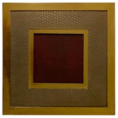Vintage Wonderful Cartier Square Brass Snake Skin Picture Frame Made in Italy