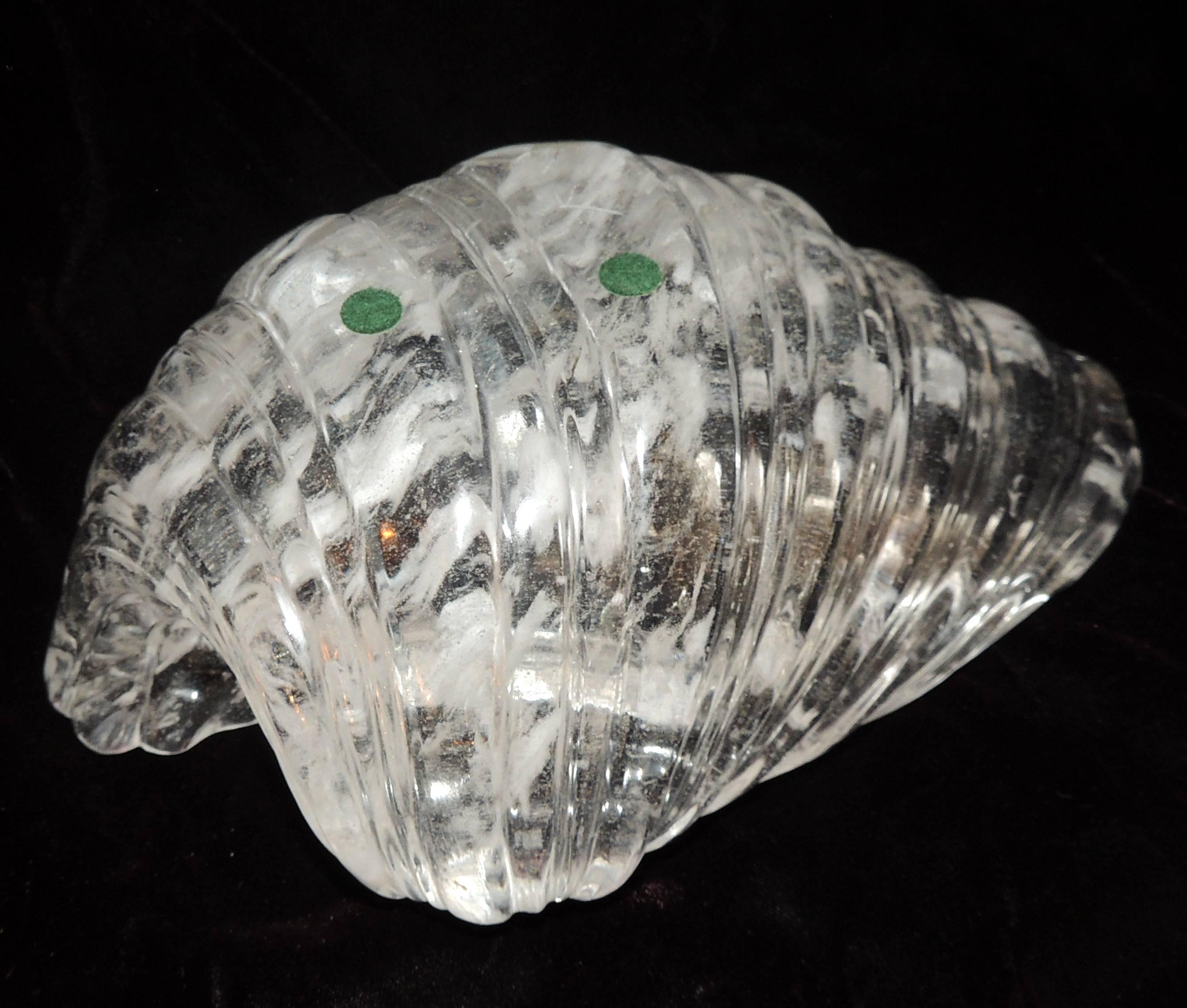 20th Century Wonderful Carved/Cut Rock Crystal Sea Shell Form Sculpture Bowl Centerpiece