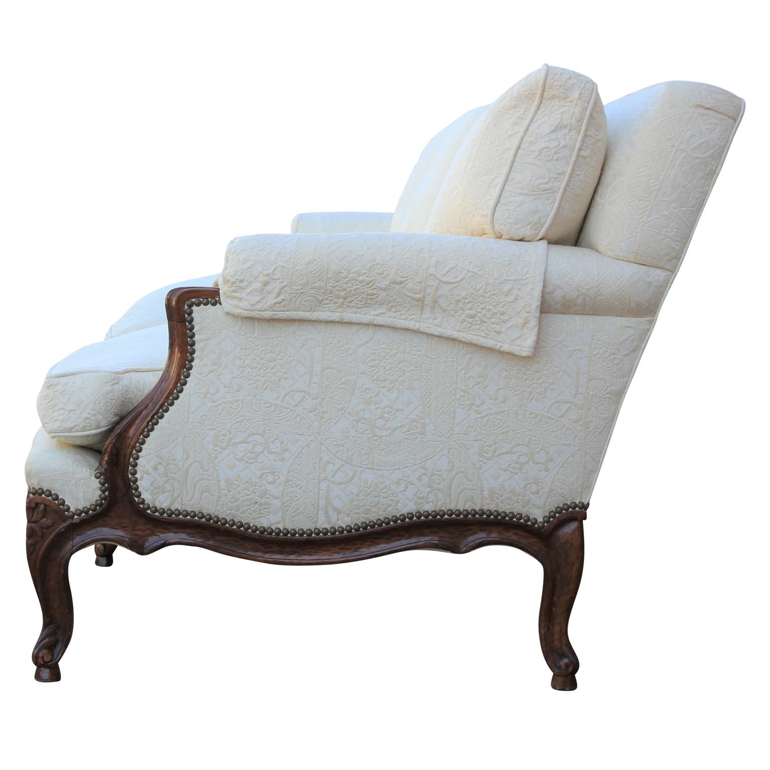 Louis XV Wonderful Carved Italian Rococo Three-Seat Walnut Sofa